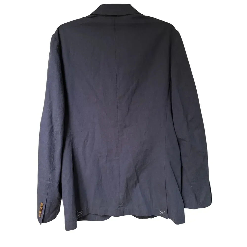 J. Crew Ludlow Slim Stretch Cotton Unlined Blazer Navy size 40L‎